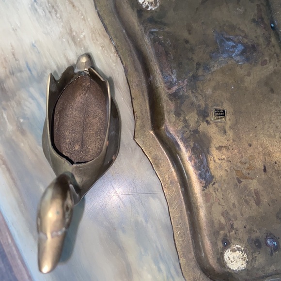 Solid brass tray made in India and bird - Picture 3 of 3
